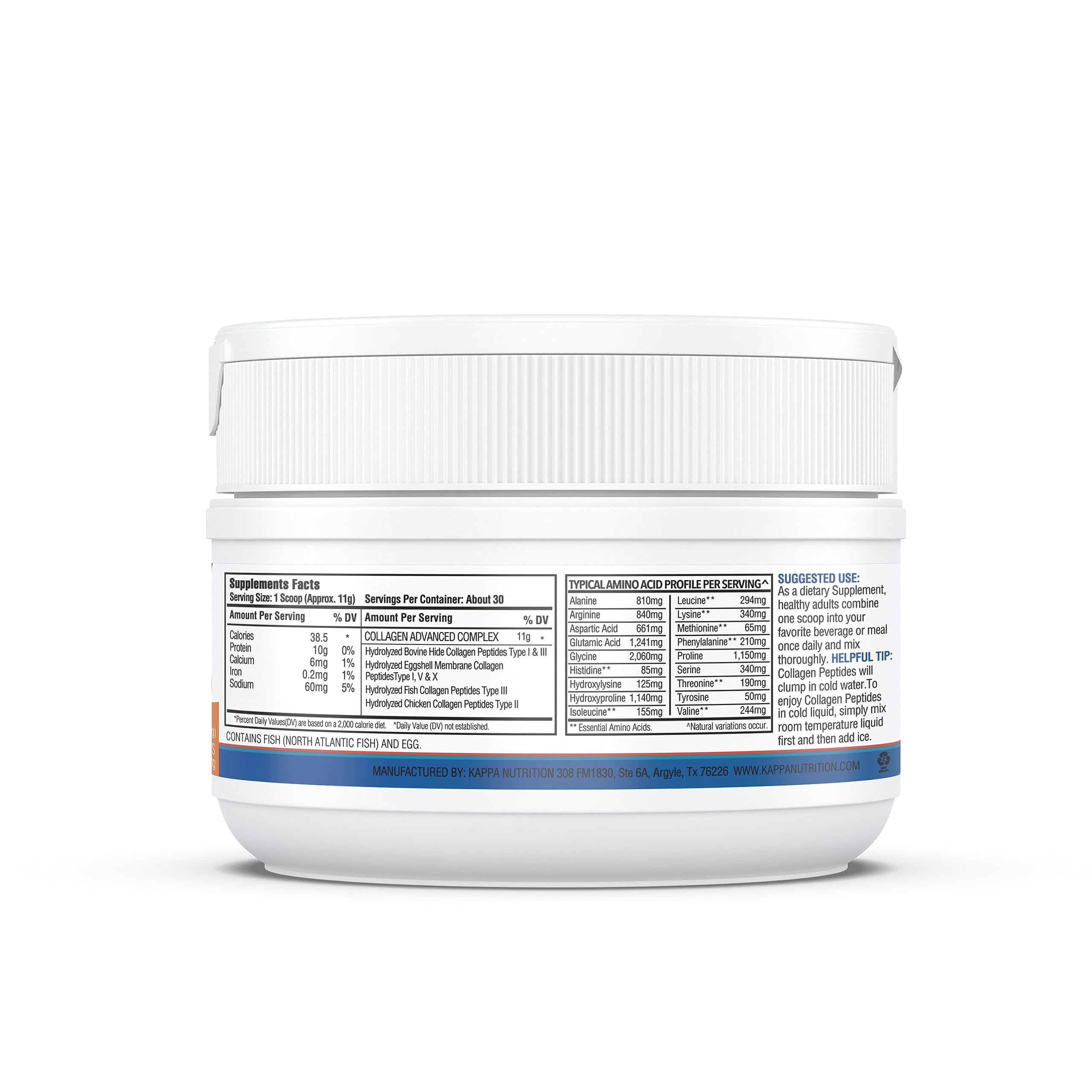 KAPPA NUTRITION Collagène Poudre — doseur pratique pour doser facilement dans des smoothies.