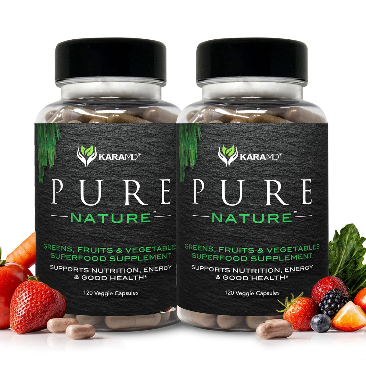 KaraMD Pure Nature – bouteille visible, énergie naturelle et digestion.