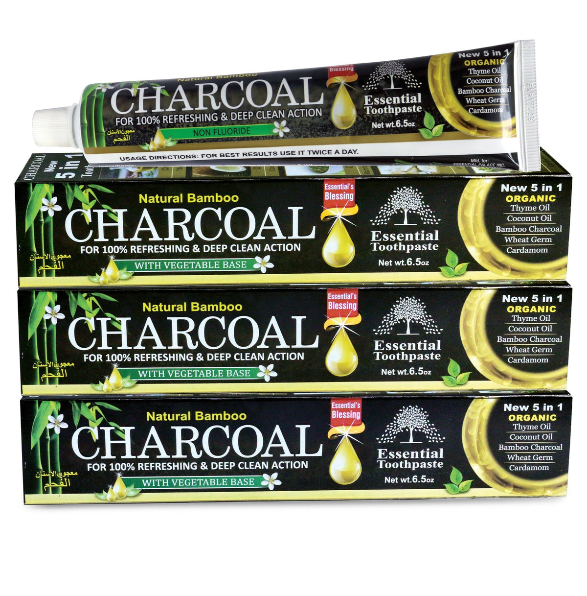 KARLTUFOU dentifrice charbon bambou, tubes, idéal pour un brossage quotidien et une sensation de fraîcheur.