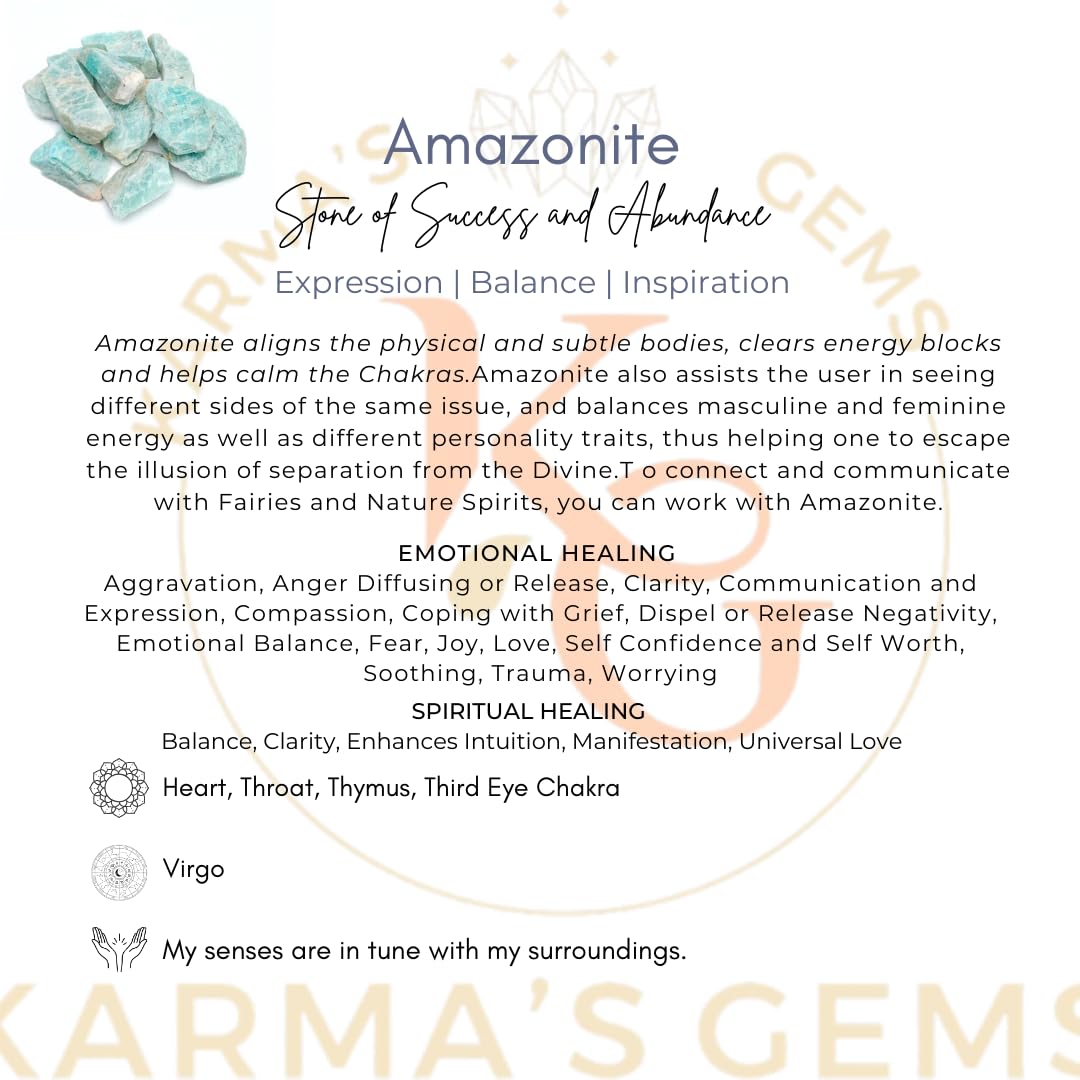 Karma Gems Amazonite, decoration atelier : pièces uniques inspirantes et équilibrantes.