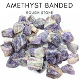 Karma Gems Améthyste bandée, gros plan violet profond idéal pour méditation et clarté.