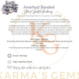 Karma Gems Améthyste bandée, variation unique pour collection spirituelle exclusive.