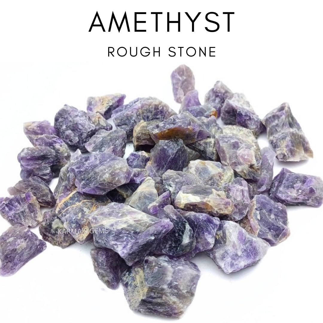 Karma Gems Améthyste brute, gros plan, idéale pour le polissage et la préparation de cabochons.