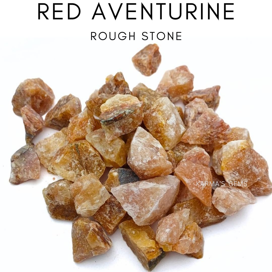 Karma Gems Aventurine rouge – petites pierres brutes idéales pour projets artisanaux.