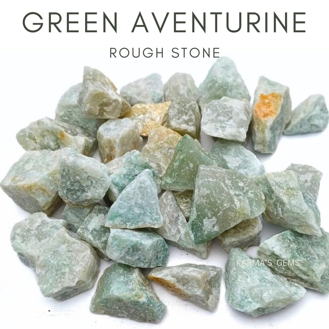 karma gems aventurine verte brute: éclat verdoyant et texture naturelle