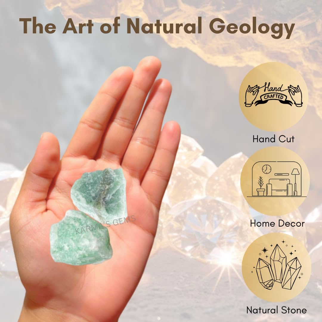 karma gems aventurine verte brute: ambiance naturelle pour décoration intérieure