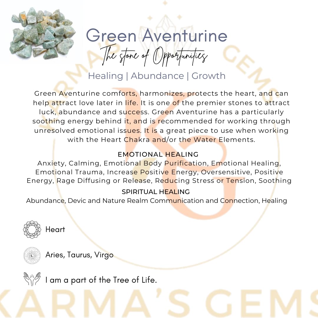 karma gems aventurine verte brute: présence authentique pour espace zen