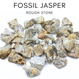 Karma Gems Fossil Jasper, gros plan montrant texture naturelle et couleurs terre.