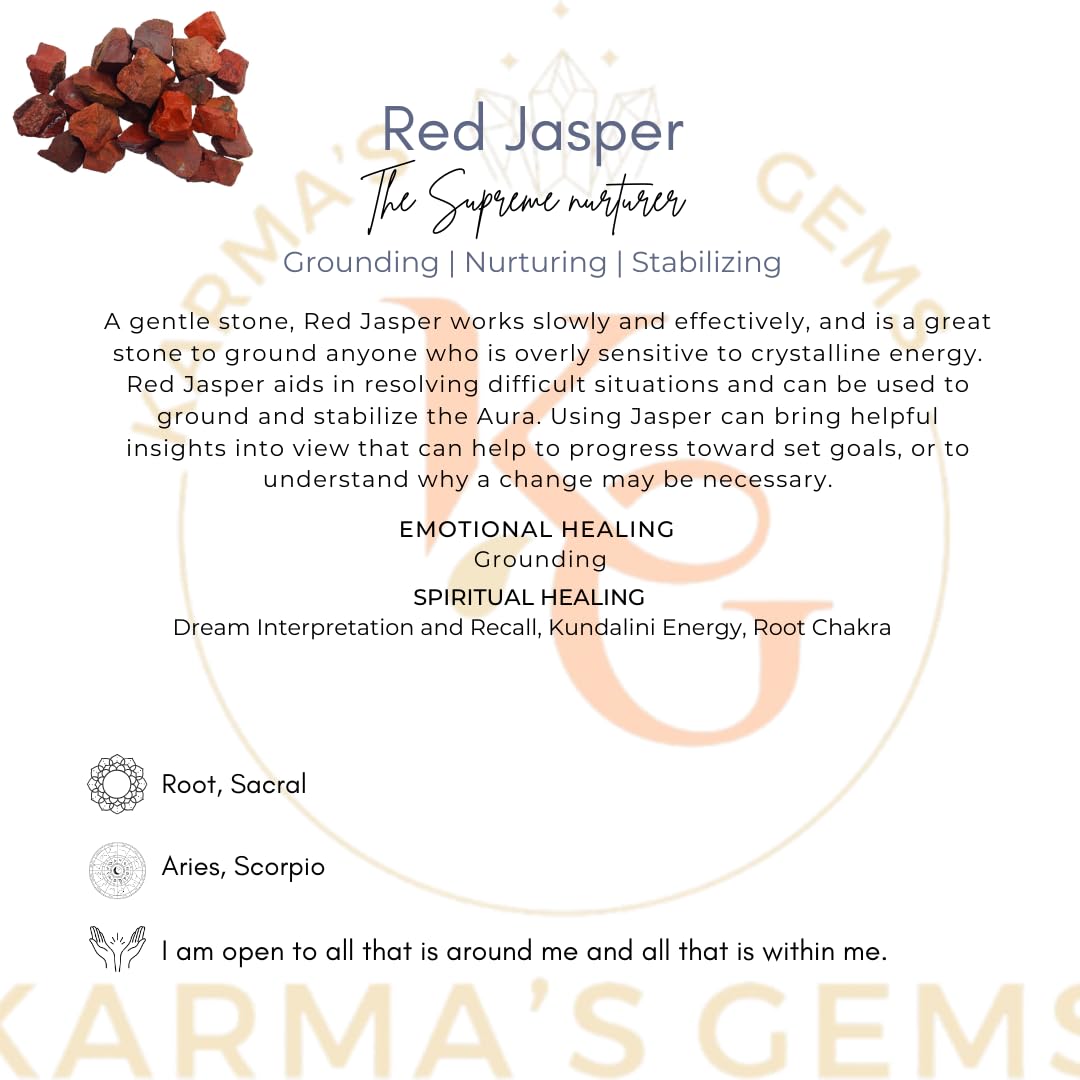 Karma Gems Jaspe Rouge purification sage blanche avant utilisation.
