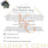Karma Gems Labradorite, pierre brute; soutien à la concentration et à l'artisanat