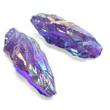 Karma Gems: deux pierres brutes Améthyste Aura Quartz pour collections et artisanat.