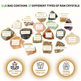 Karma Gems: pierres naturelles brutes humides révélant couleurs et clarté