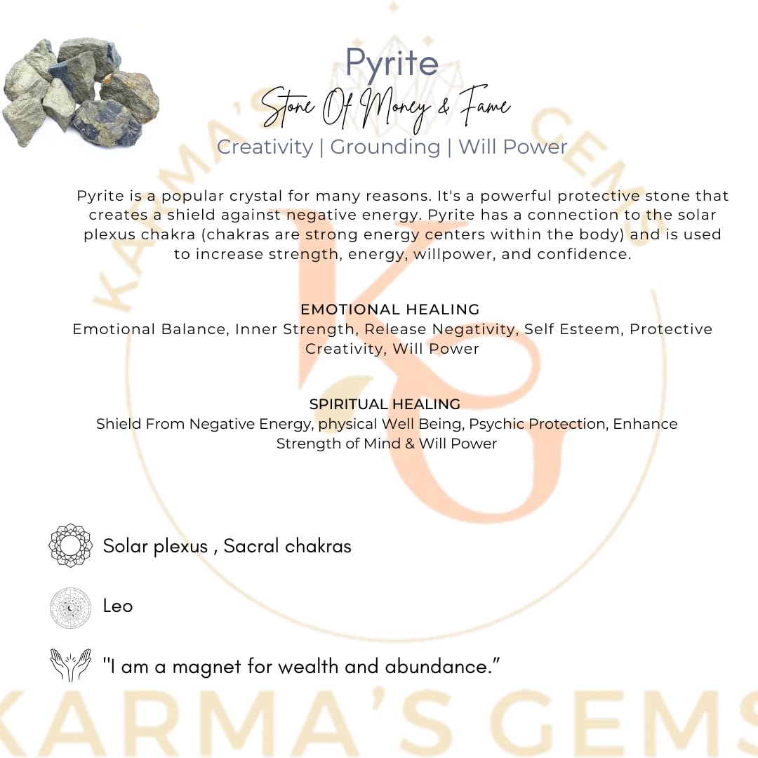 Karma Gems Pyrite taille 1 pouce et plus, pierre unique pour collection