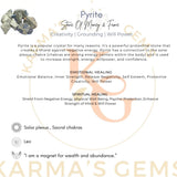 Karma Gems Pyrite taille 1 pouce et plus, pierre unique pour collection