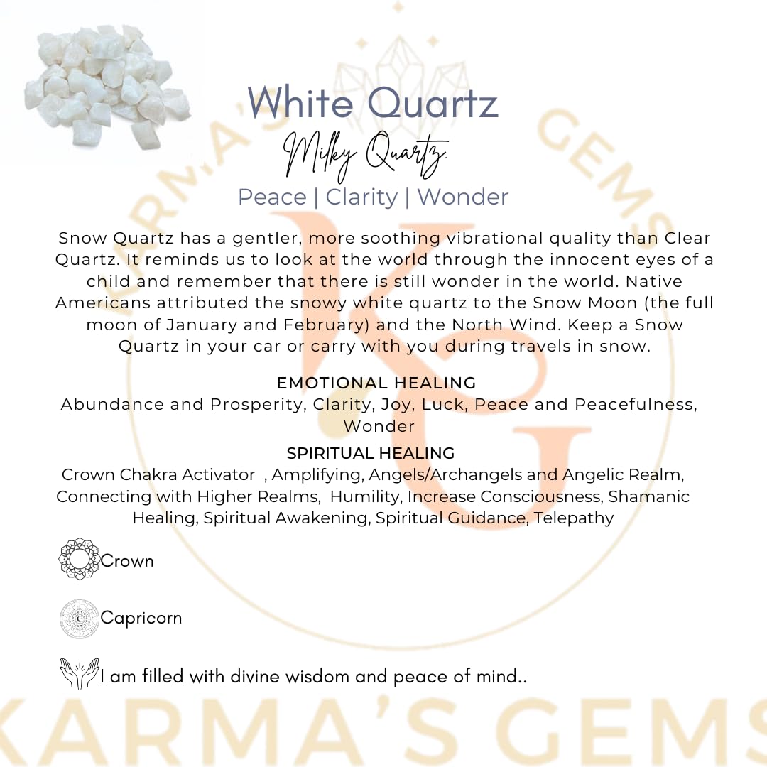 Karma Gems quartz blanc cadeau parfait, touche naturelle et apaisante.