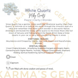 Karma Gems quartz blanc cadeau parfait, touche naturelle et apaisante.