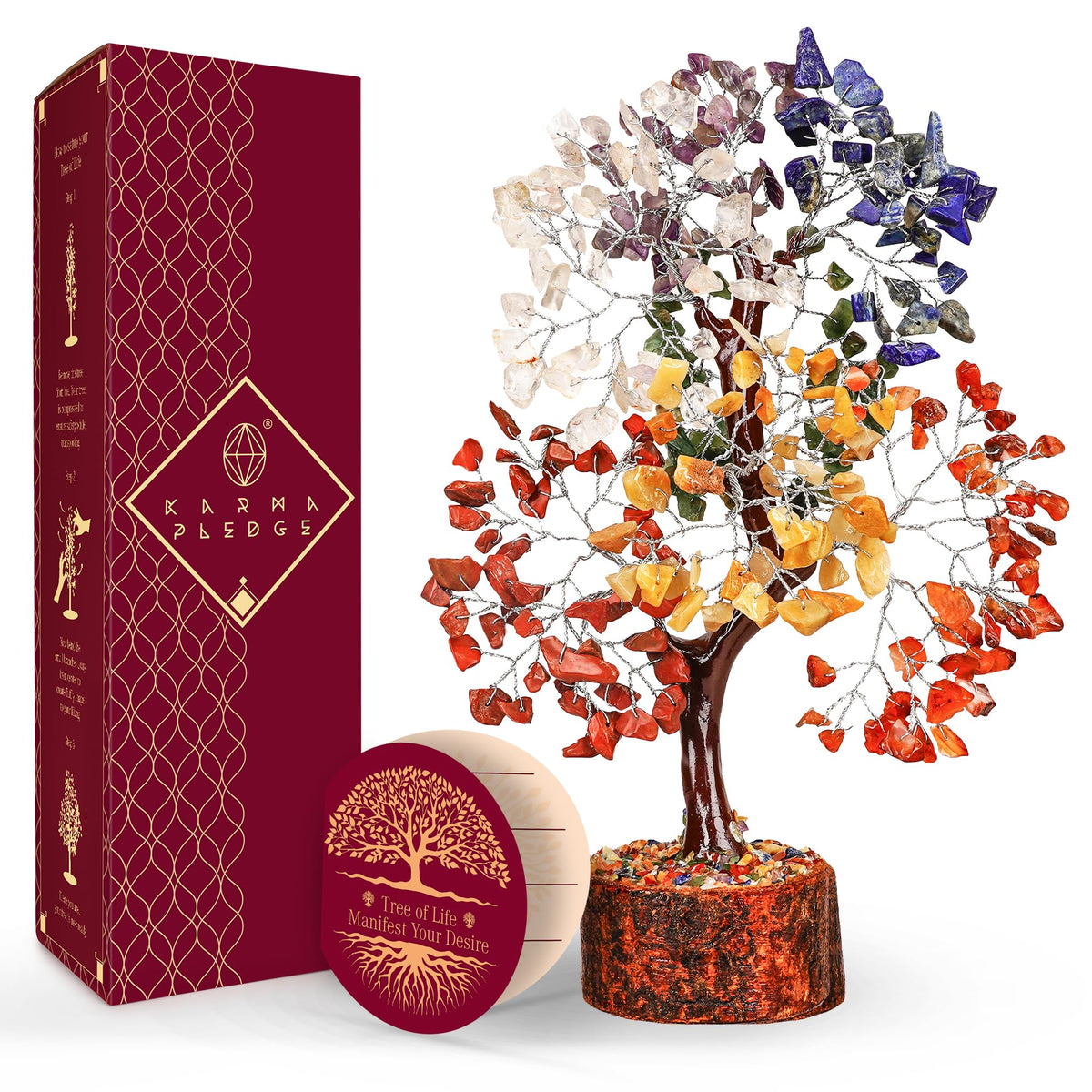 KARMAPLEDGE Arbre chakra7 aperçu général: dé coration zen pour salon ou bureau.