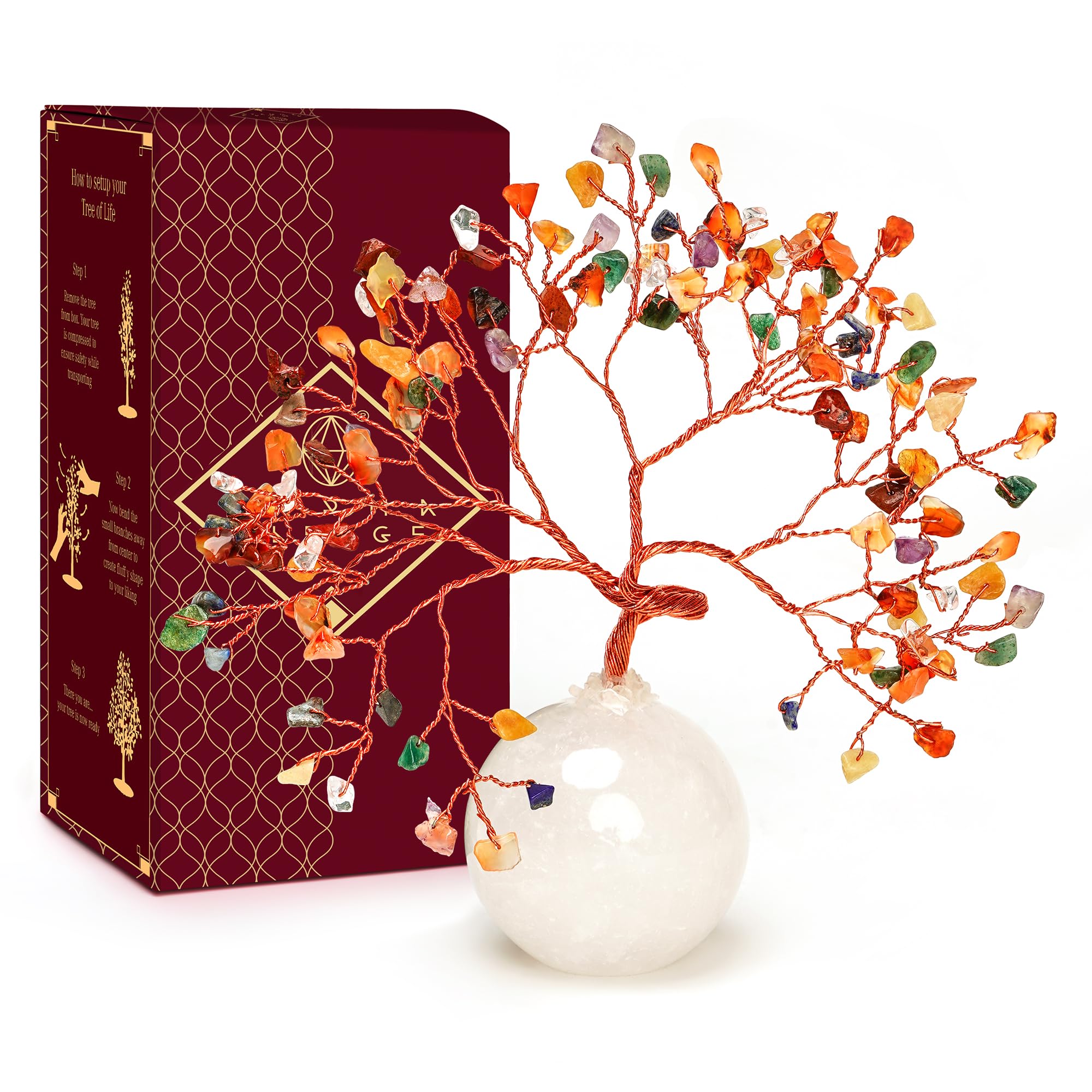 KARMAPLEDGE Arbre Cristal 7 Chakras — équilibre énergétique et décoration spirituelle.