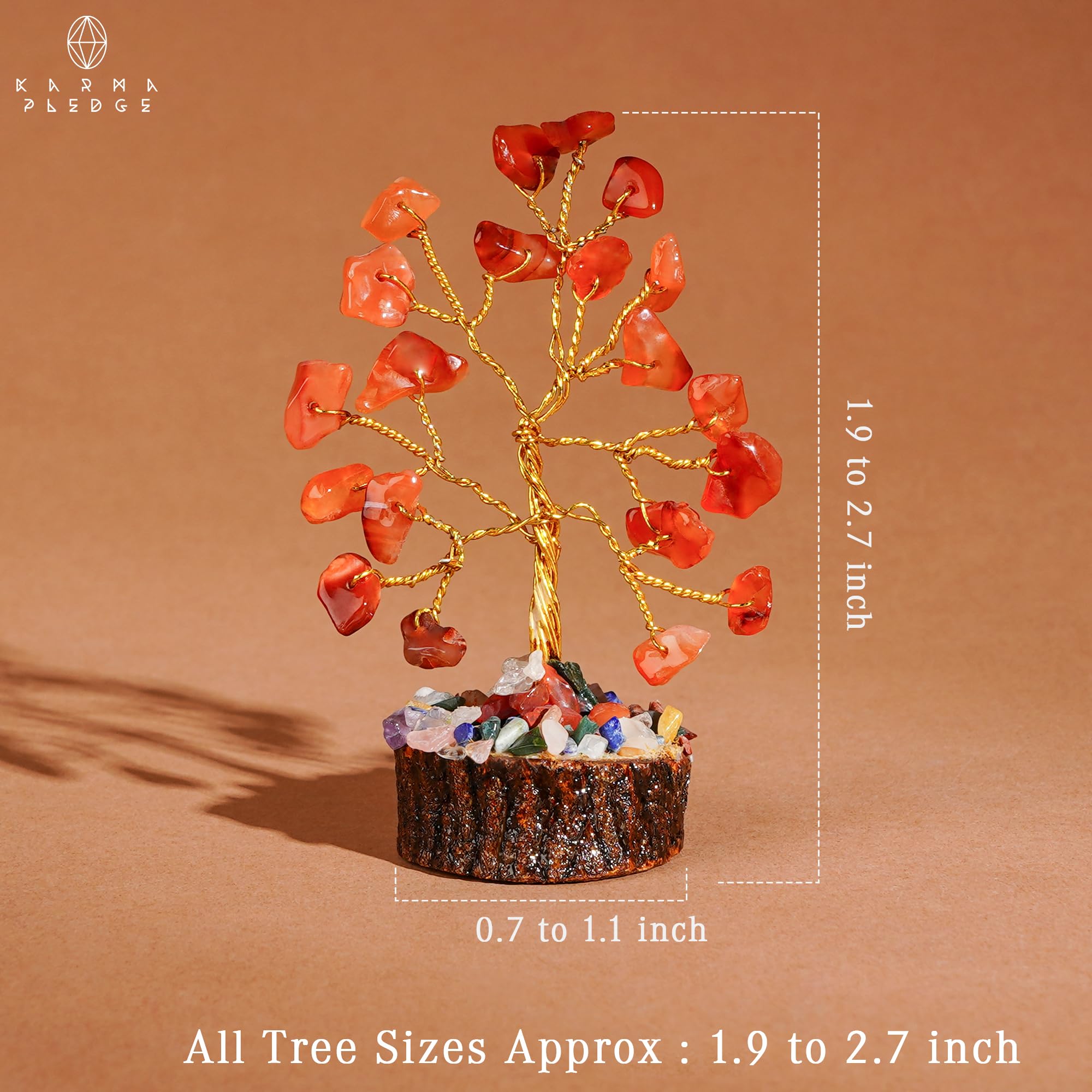 KARMAPLEDGE Arbre Cristal avec fil cuivre, finition élégante et énergie positive