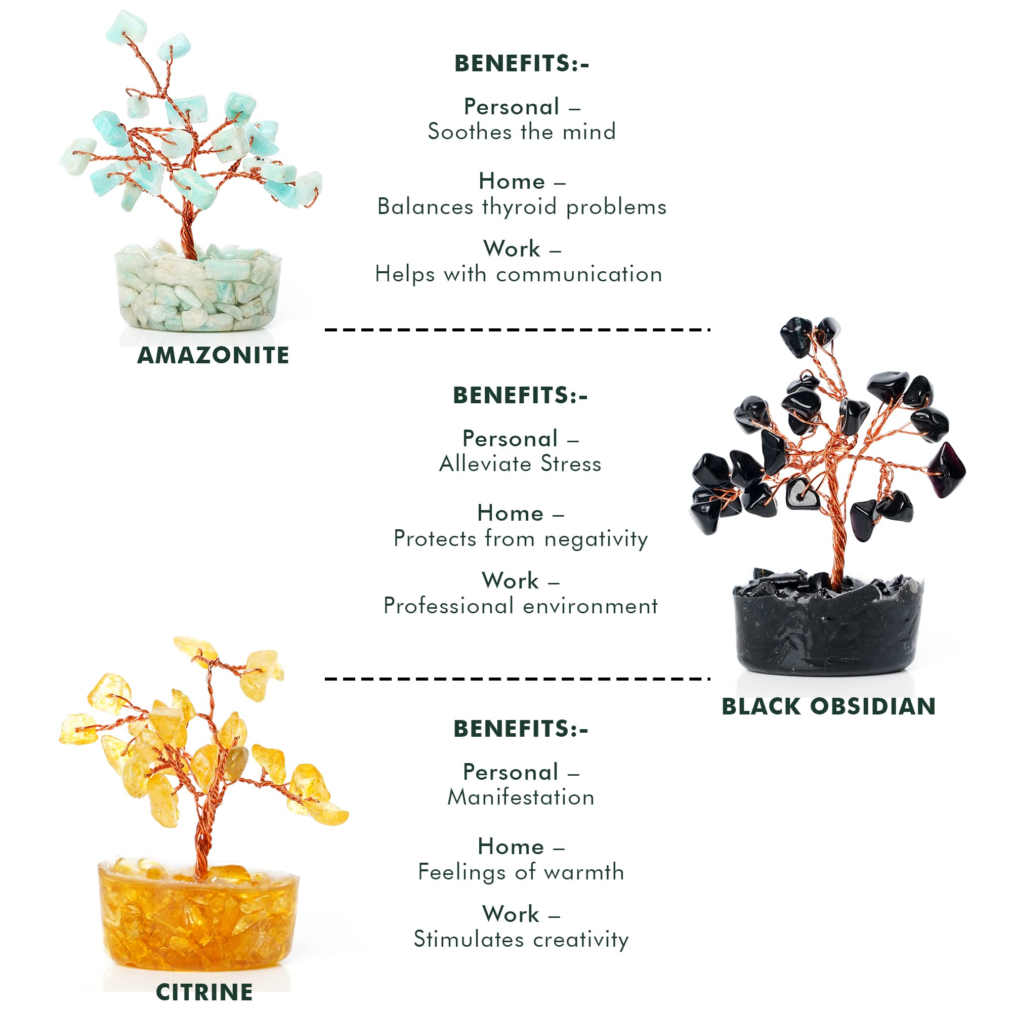 KARMAPLEDGE Arbre cristal hauteur 2-3 pouces — taille compacte idéale pour bureau.