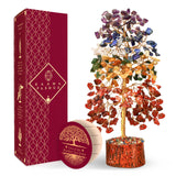 KARMAPLEDGE Arbre cristaux sept chakras, favorise énergie positive et équilibre intérieur.
