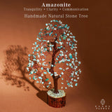 KARMAPLEDGE Arbre de Vie sur socle en bois, décoration élégante et énergie positive.