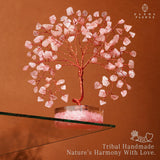 KARMAPLEDGE deco-salon rose-quartz-arbre, accent décoratif stimulant la positivité.