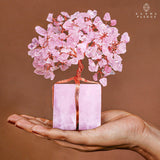 KARMAPLEDGE Arbre quartz rose – cadeau parfait pour anniversaire ou fête.