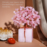 KARMAPLEDGE Arbre quartz rose – hauteur d'environ 10 cm pour bureau.