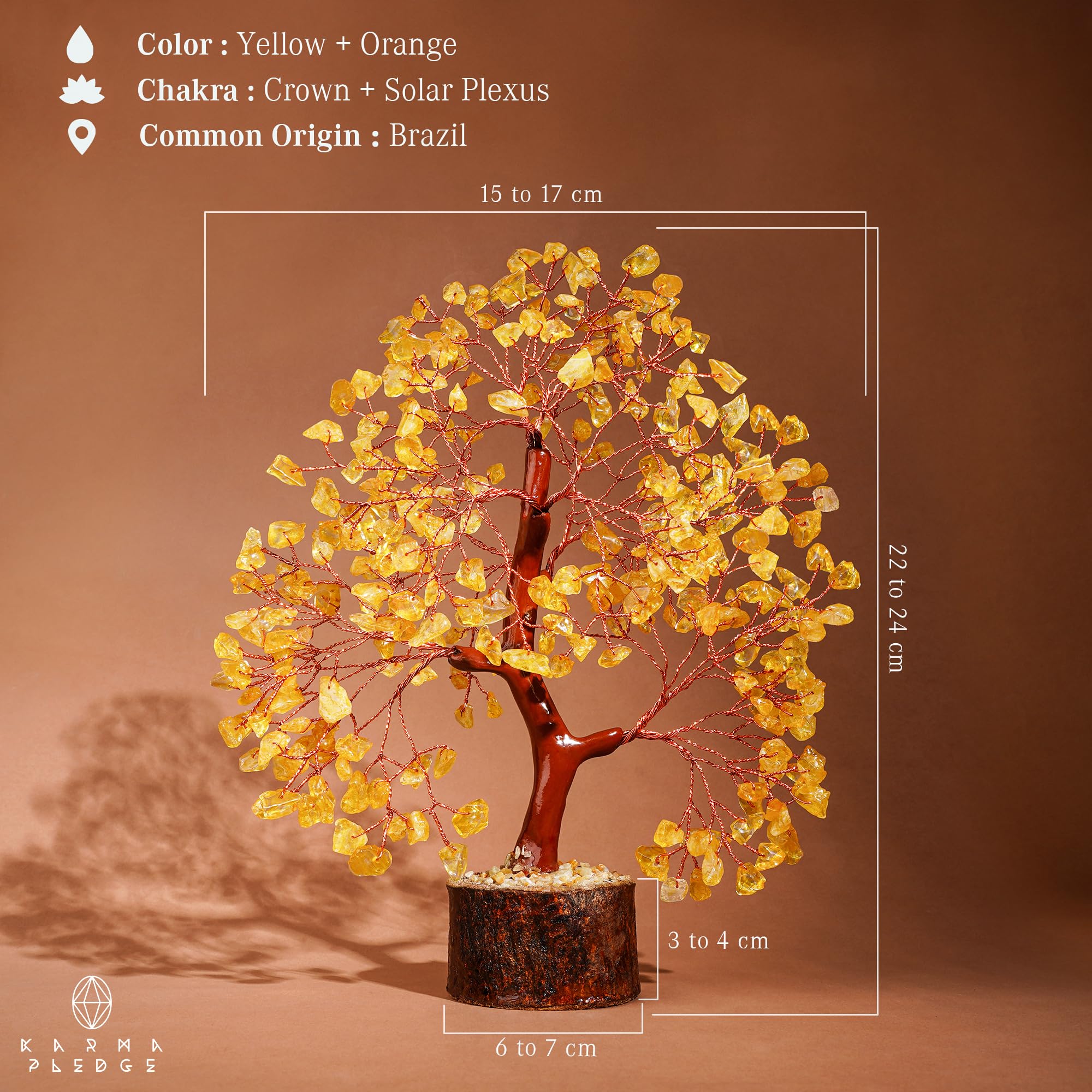 Karmapledge Arbre Vie base bois: décoration chaleureuse et équilibre visuel.