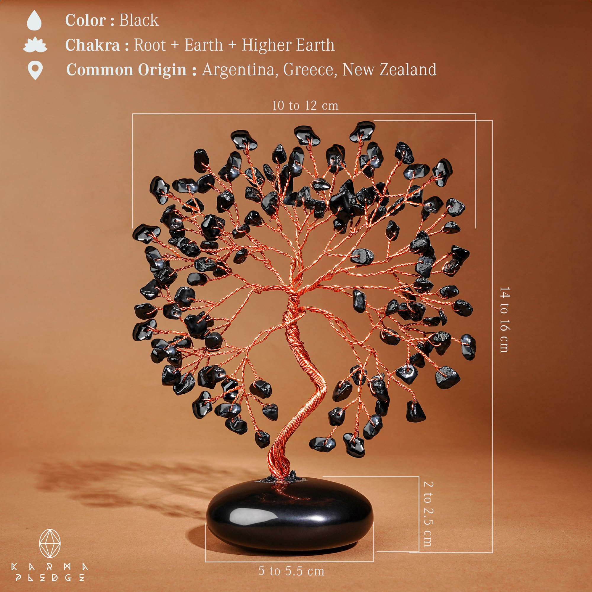 KARMAPLEDGE Cadeau cristal Arbre de Vie obsidienne — idée cadeau bien-être et prospérité.