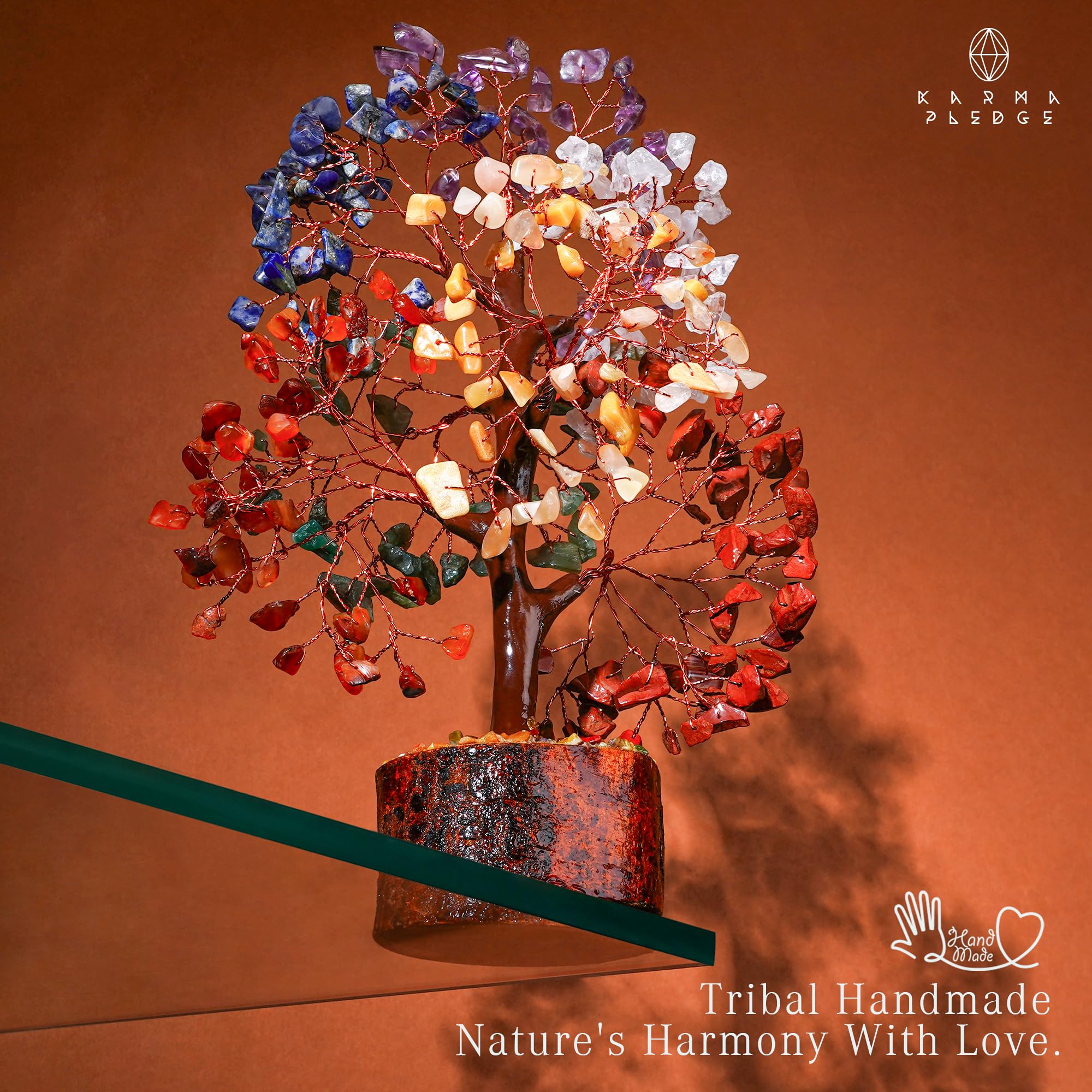 KARMAPLEDGE Cristaux naturels uniques, chaque pièce apporte texture et couleur variées.
