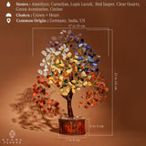 KARMAPLEDGE fil-cuivre-arbre-cristal détaillé, pièce artisanale captivante pour intérieur.