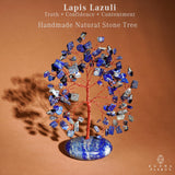 KARMAPLEDGE Arbre de vie bleu avec fil cuivre, touche artisanale et énergie positive.
