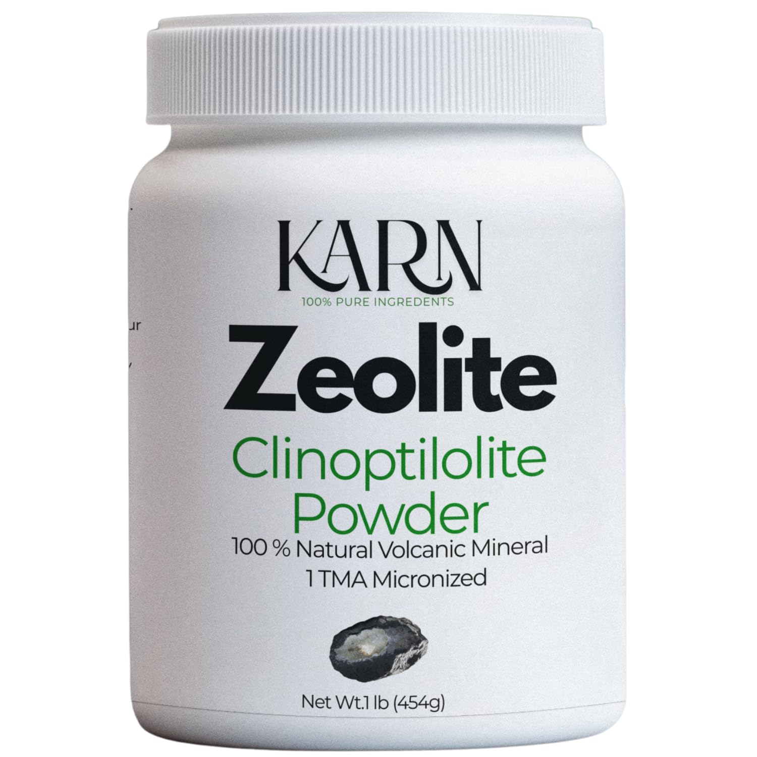 KARN Zeolite Poudre Ultra Fin à mélanger dans l'eau, soutien digestif potentiel.