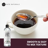 Utilisation cosmétique légère: peau et cheveux nourris avec Kate Naturals.