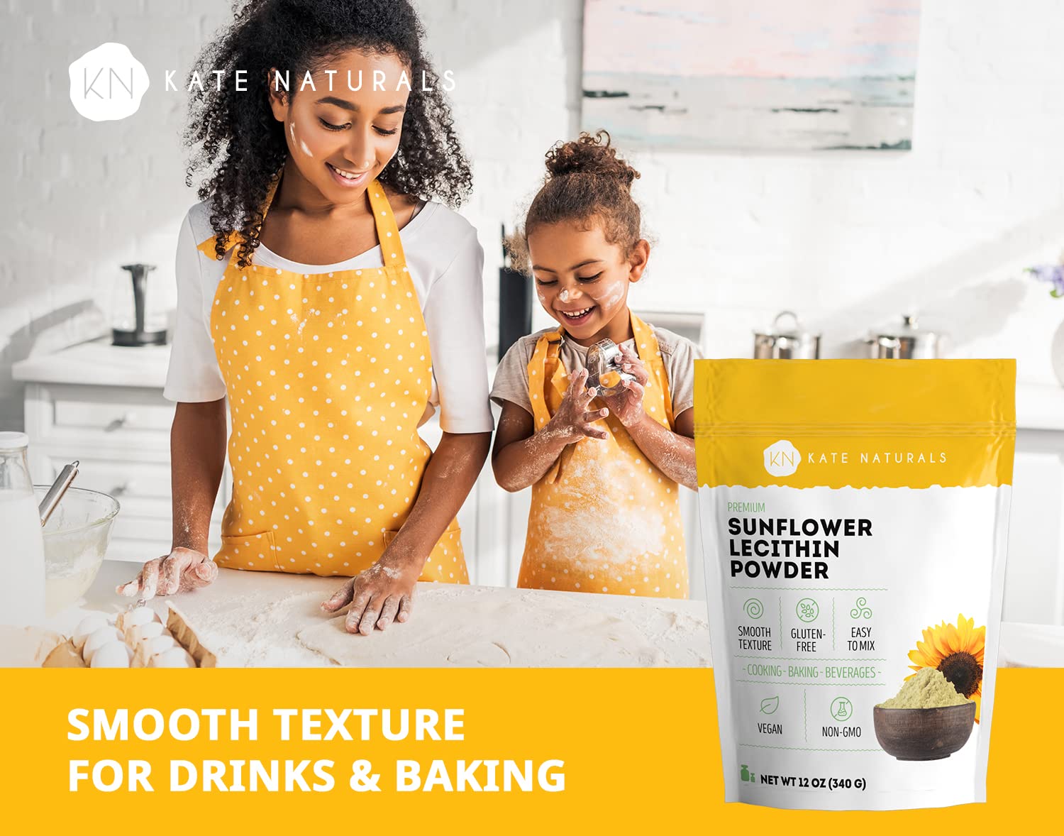 Kate Naturals Poudre Lecithine Tournesol — sans OGM pour cuisiner en toute confiance