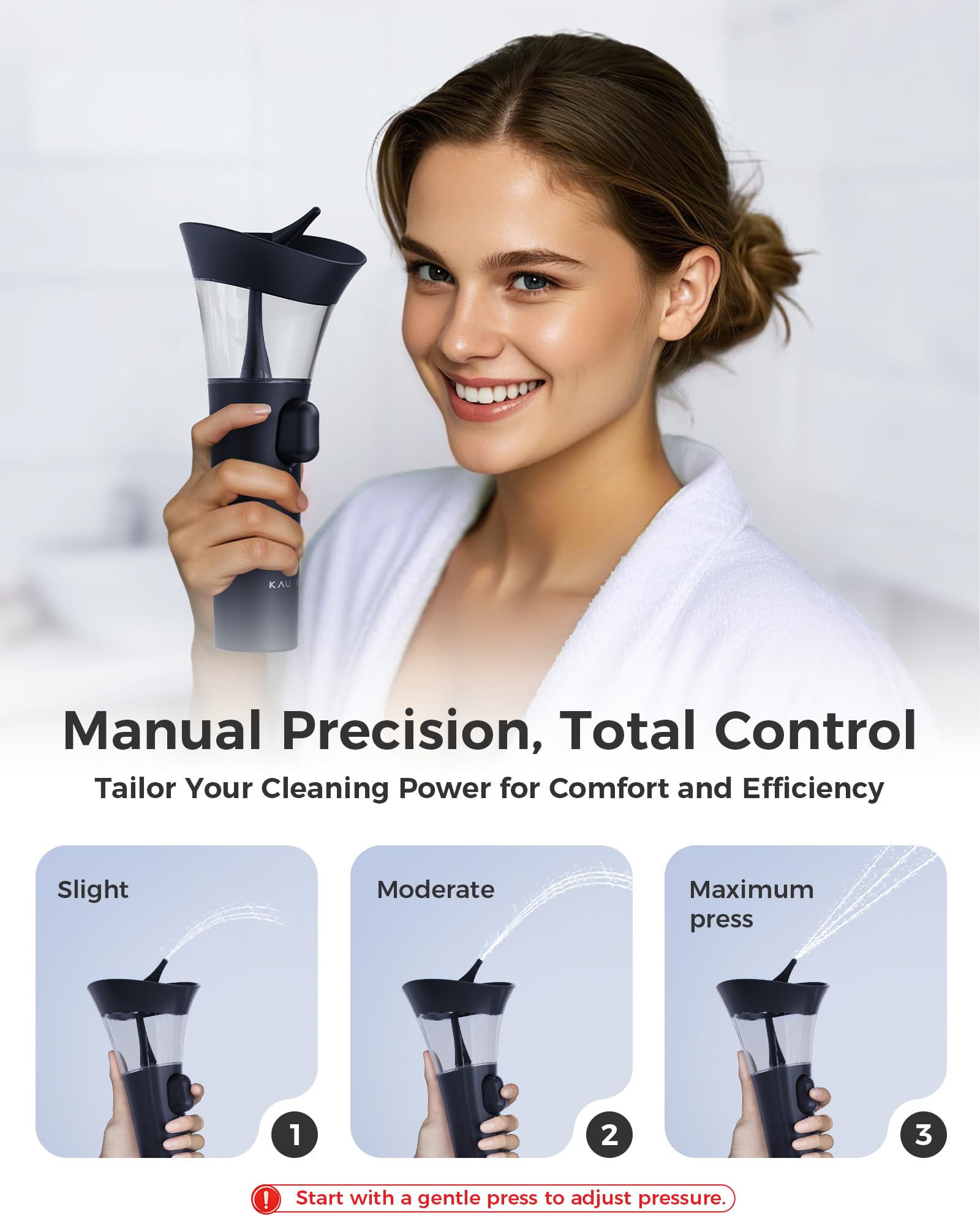 KAUGIC buse flexible qui suit les contours en douceur.