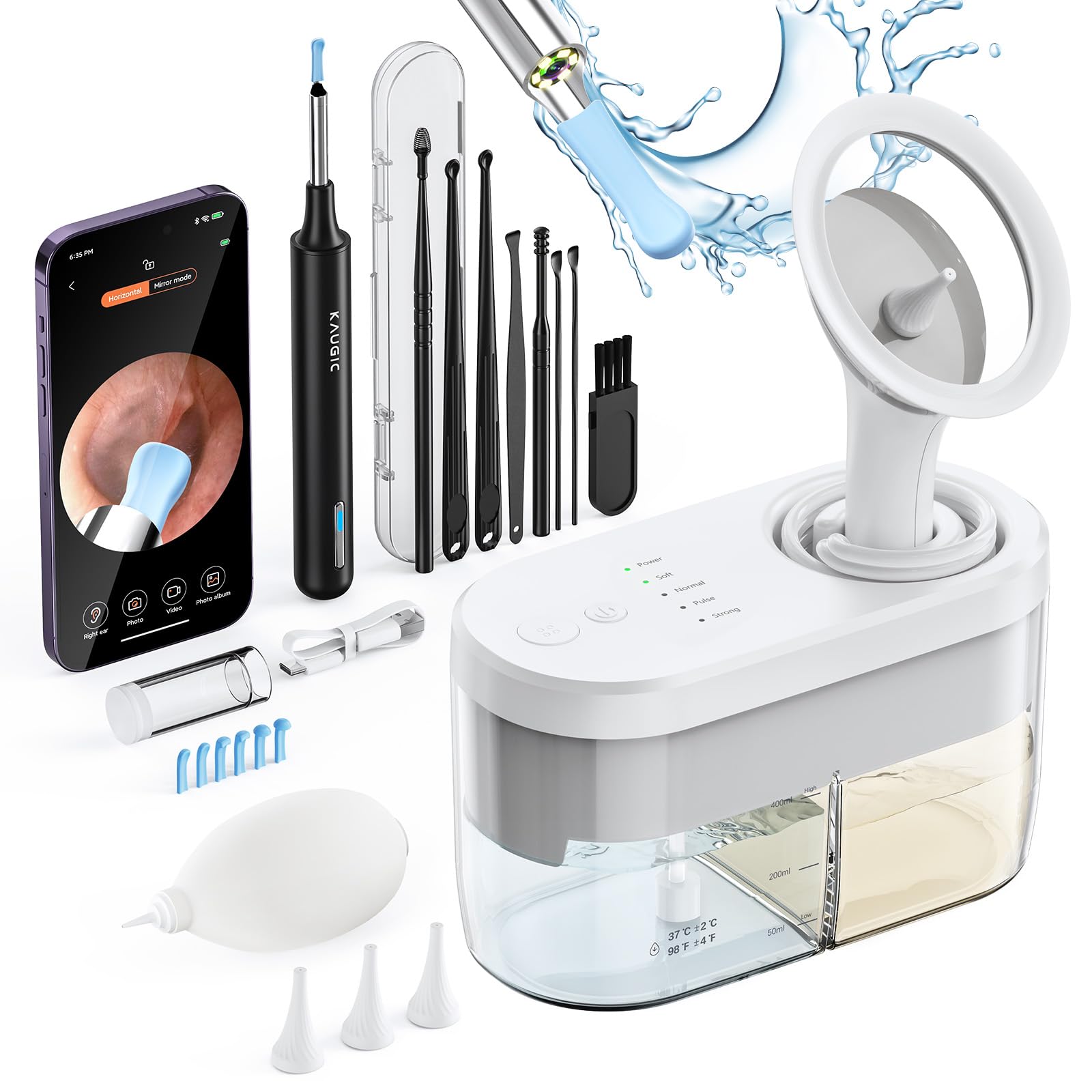 KAUGIC caméra d oreille – examen visuel clair pour nettoyage sûr