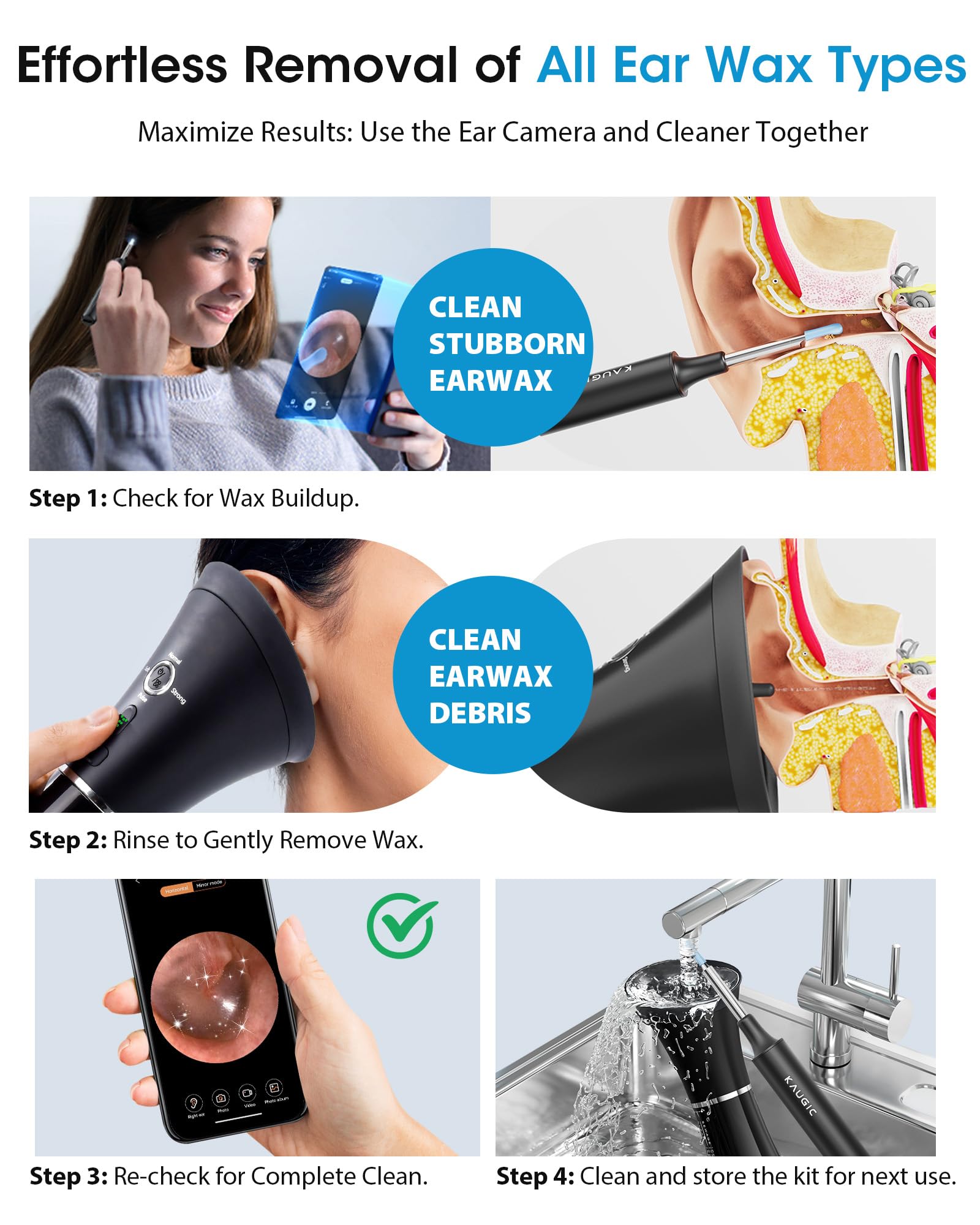 KAUGIC système d’irrigation doux – nettoyage sûr et confortable.