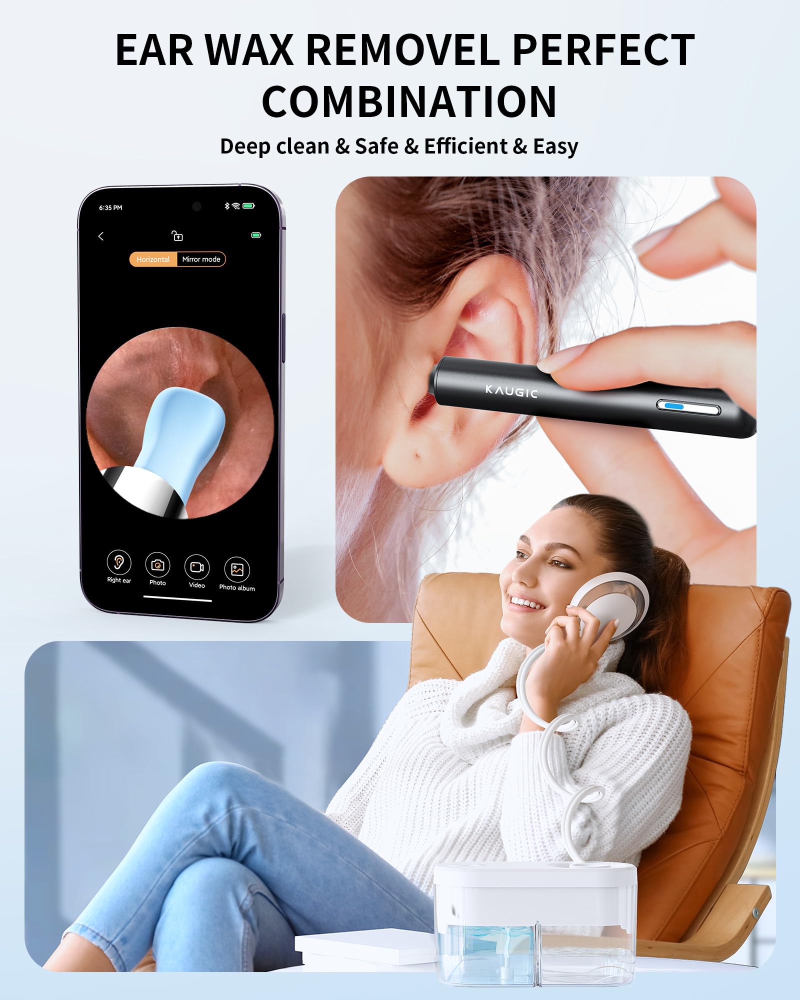 KAUGIC kit d irrigation – ramollissement doux des bouchons auditifs