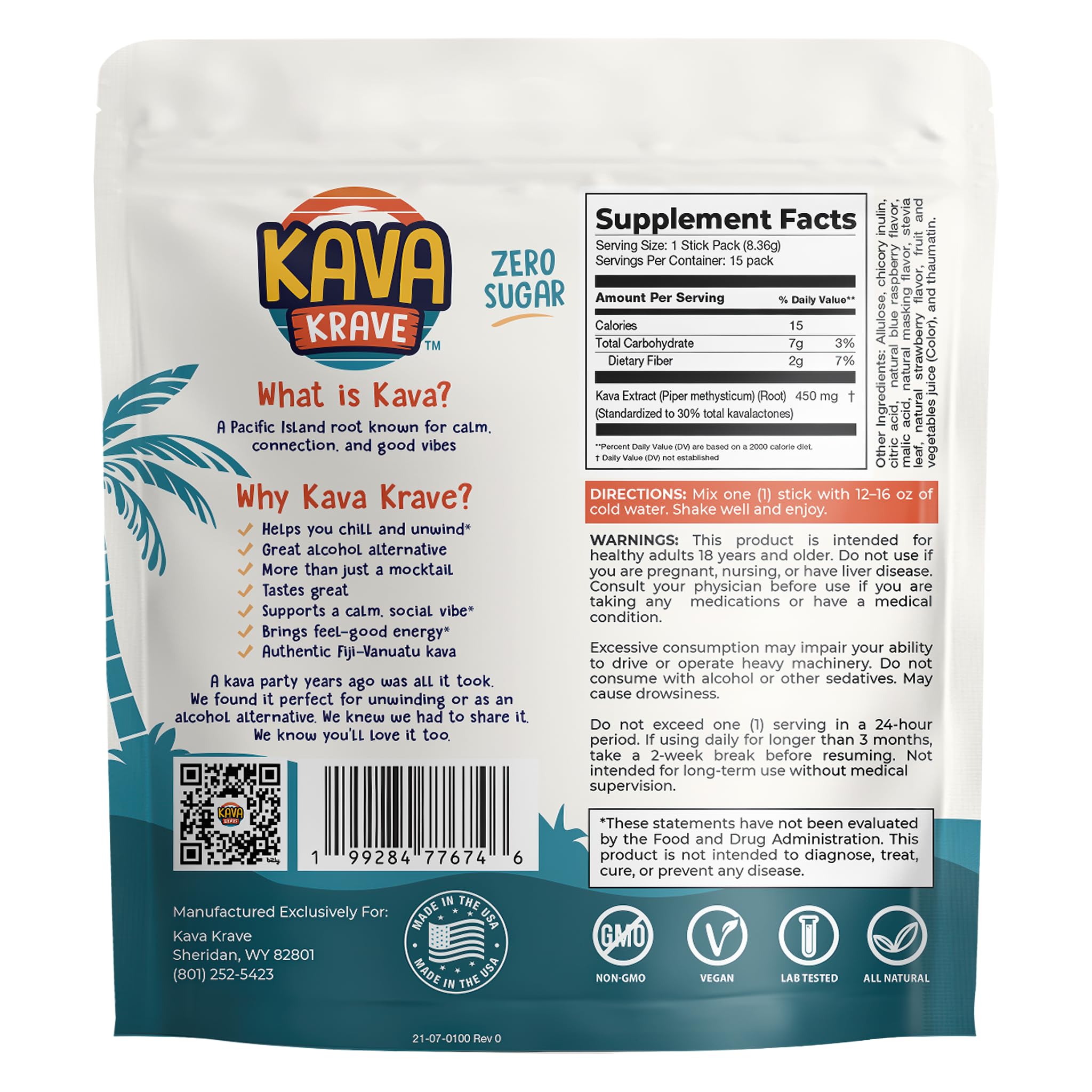 Kava Krave extrait kava: poudre concentrée pour harmonie mentale.