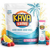 Kava Krave sachets 15-pack: poudre prête à dissoudre, énergie naturelle.