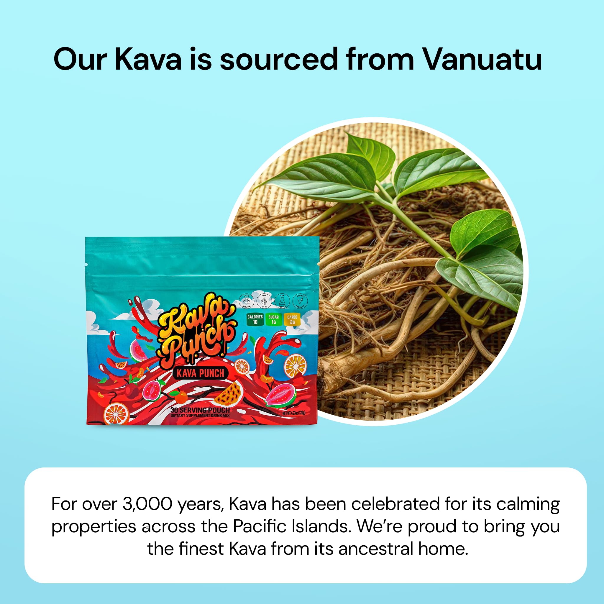 KAVA PUNCH calories-basse : option légère pour une consommation consciente.