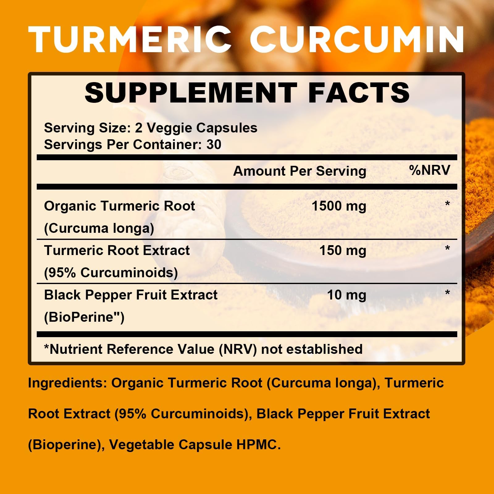 Kavguine Curcuma bouteille 60 gélules: dosage simple et rangement facile.