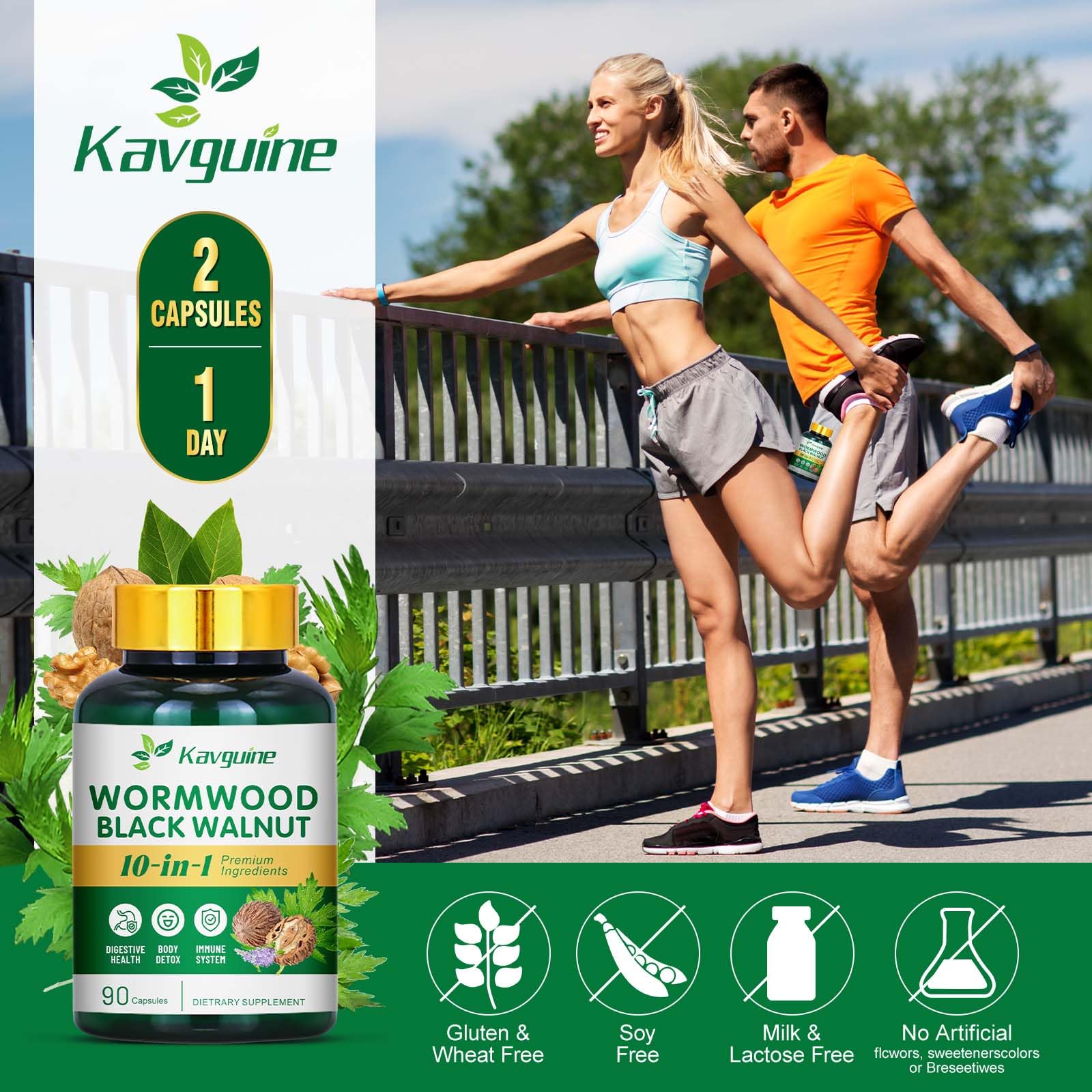 Kavguine menthe-poivrée: fraîcheur et confort digestif en capsule.