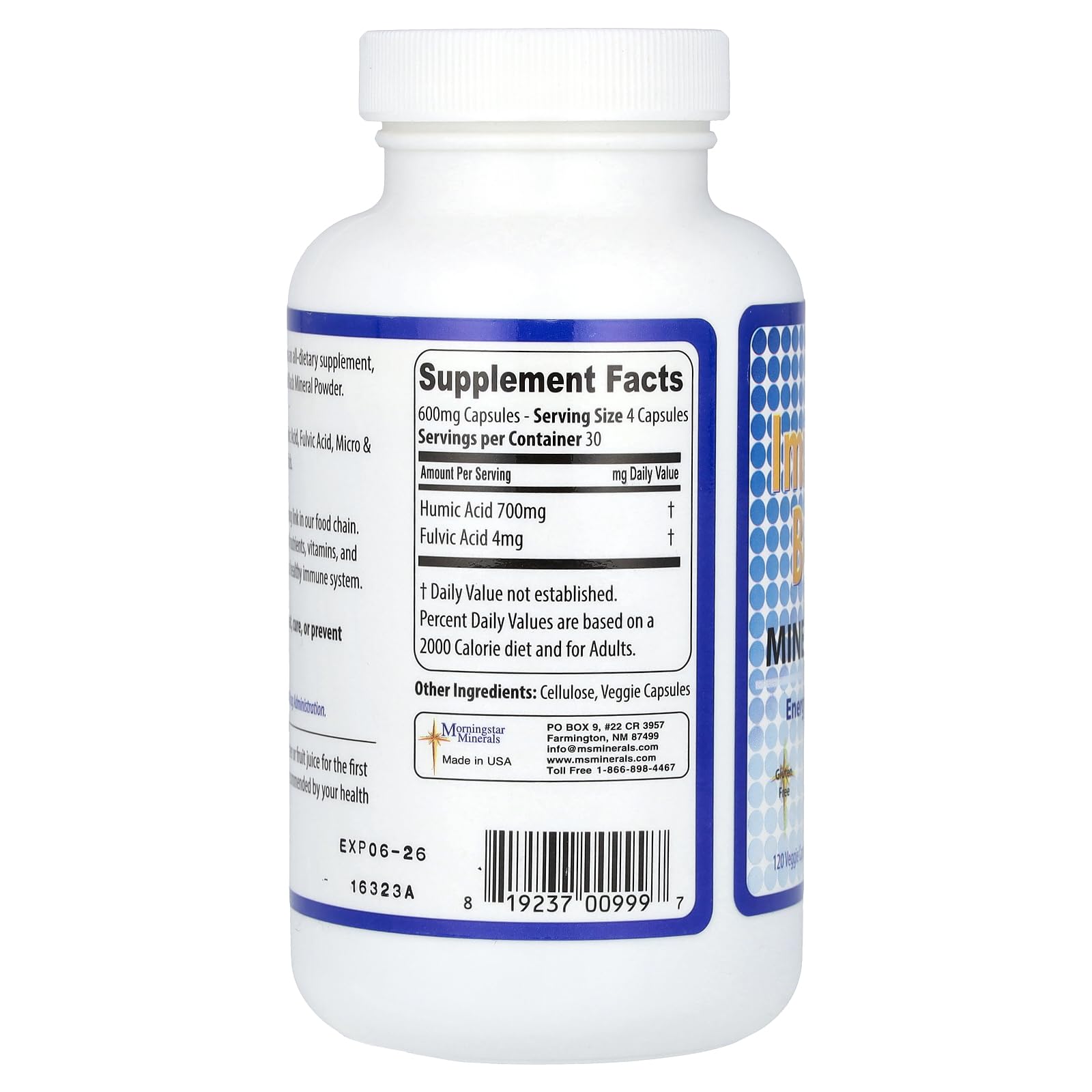 Kaxilu Morningstar Minerals Immunity Boost — capsules, apport minéral et nutriments essentiels pour l'immunité.