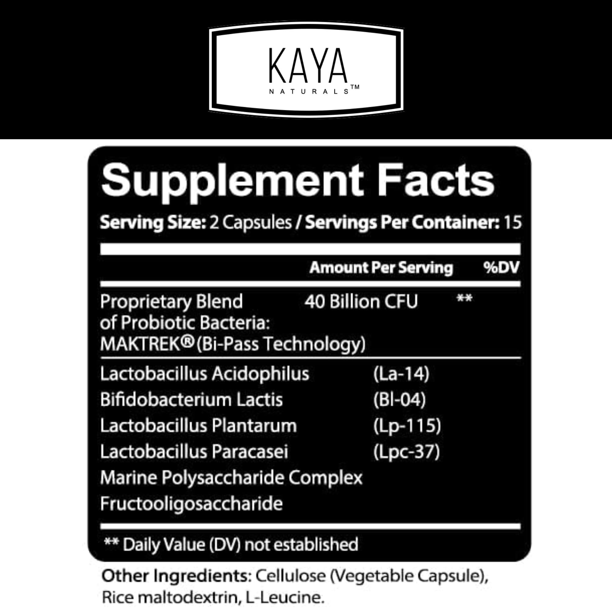 Capsules Kay Naturals Probiotiques 40 Milliards pour digestion quotidienne.