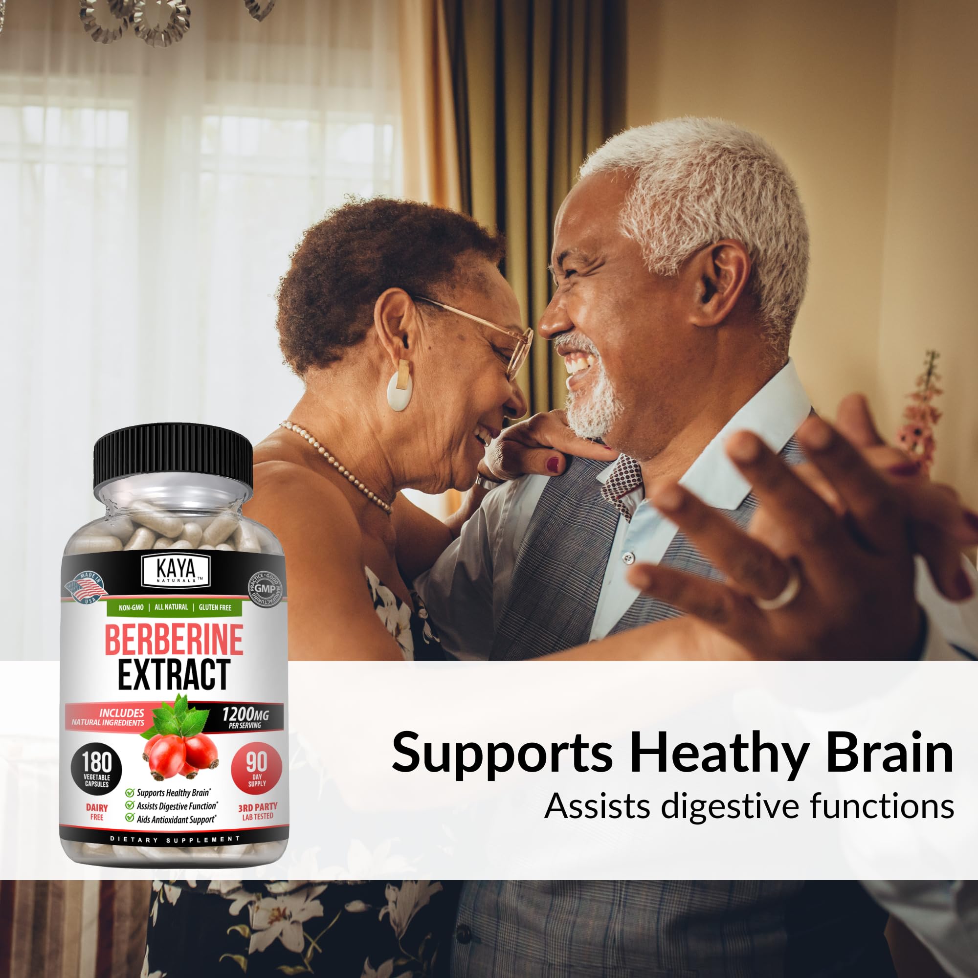 Kaya Naturals Berberine HCL étiquette—informations claires pour choisir.