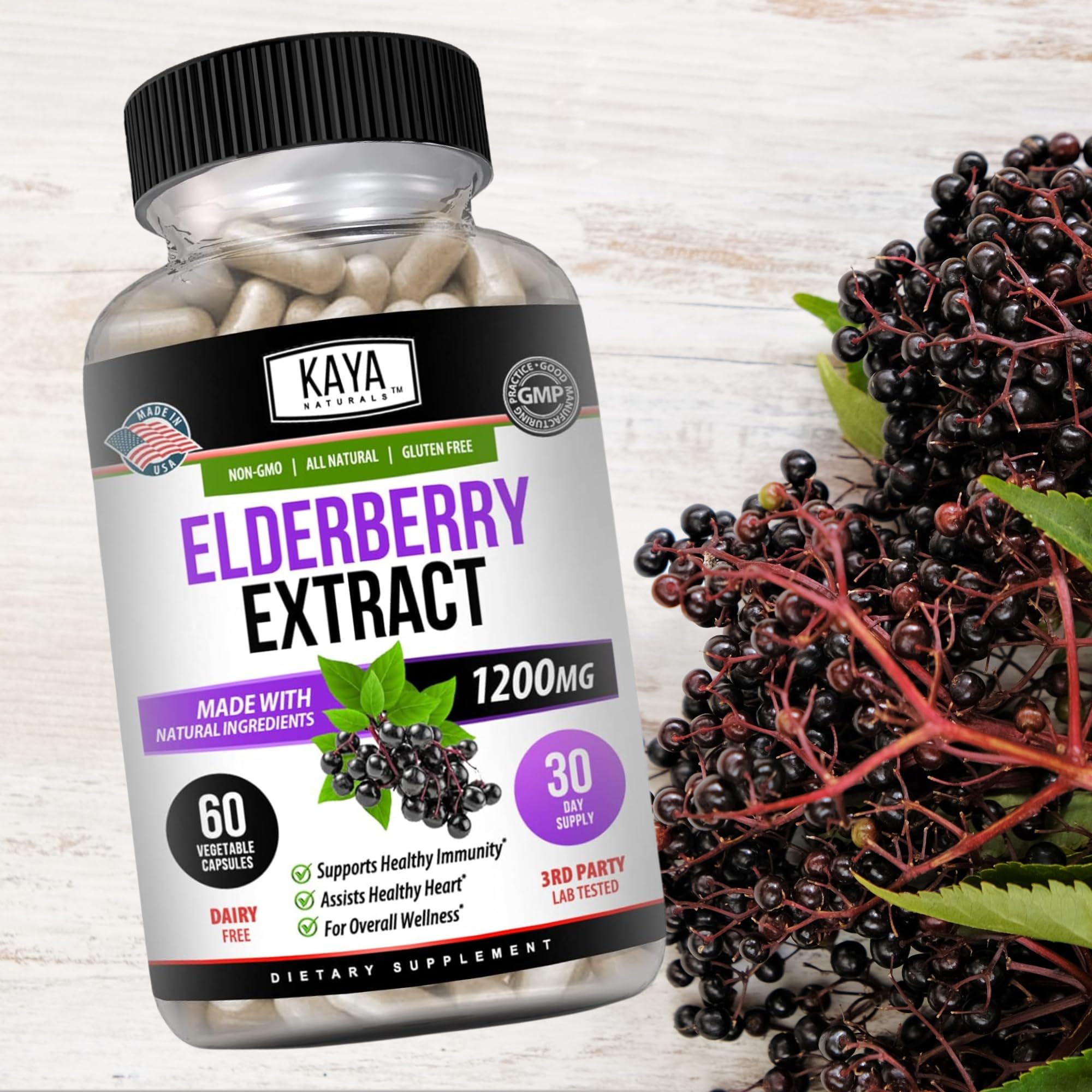 Flavonoïdes de Sureau Kaya Naturals favorisant une défense naturelle.
